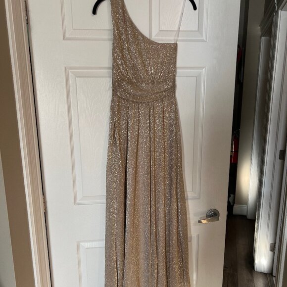 Lulu's - XS - Asymmetric Gold Gown - Picture 1 of 2